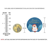1.5" Merry Christmas Stickers, 4 Designs Xmas Self-Adhesive Label Roll For Gift Decorations & Envelope Seals