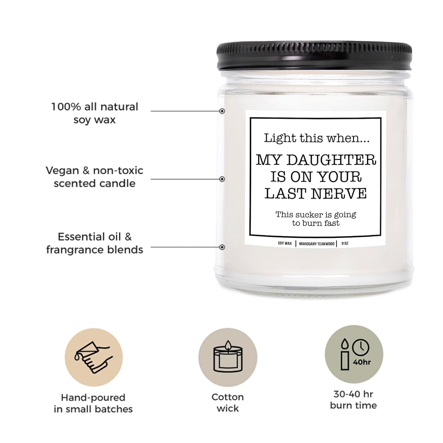 Last Nerve Candle Gift For Son In Law 9 Oz, Son In Law Gifts From Mother In Law - Birthday, Wedding & Father Day Mugs For Son In Law - Son In Law Gift Ideas (Mahogany Teakwood)