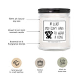 You Nique Designs At Least You Dont Have To Wear A Cone Get Well Soon Candle 9Oz, Post Surgery Gifts, Get Well Candle For Women, Men, Surgery Recovery After Surgery Gift Ideas (Mahogany Teakwood)