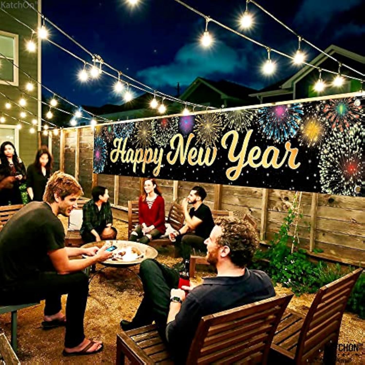 Happy New Year Banner 2026 Large 120x20 Inch Yard Sign Party Decorations
