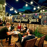 Happy New Year Banner 2026 Large 120x20 Inch Yard Sign Party Decorations