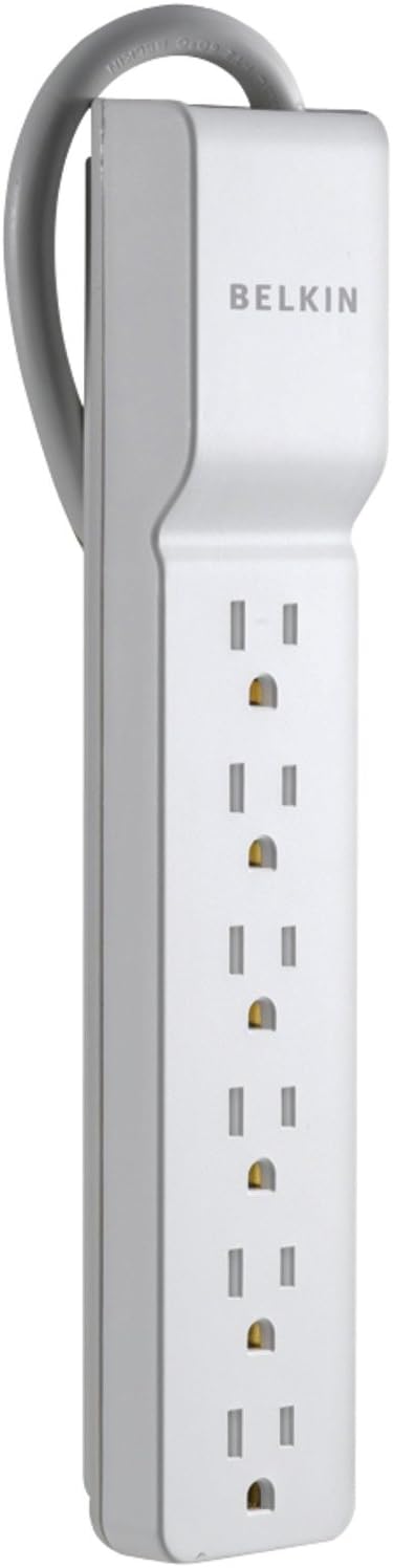 6-Outlet Surge Protector Power Strip 555J 2.5FT Cord Straight Plug