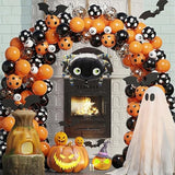 119pcs Halloween Balloon Arch Kit Orange Black Balloons with Eye Spider Party Decorations