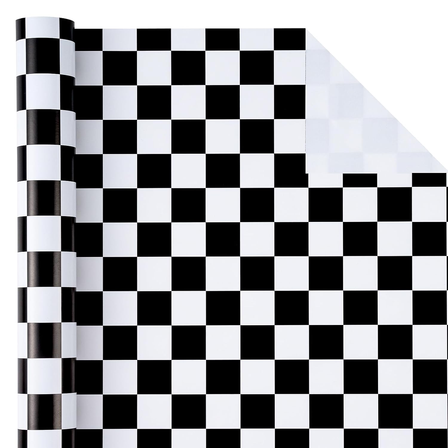 Checkered Flag Wrapping Paper Roll - 17 Inch X 16.5 Feet - Race Car Wrapping Paper For Kids Birthday, Girls Boys Birthday, Baby Shower