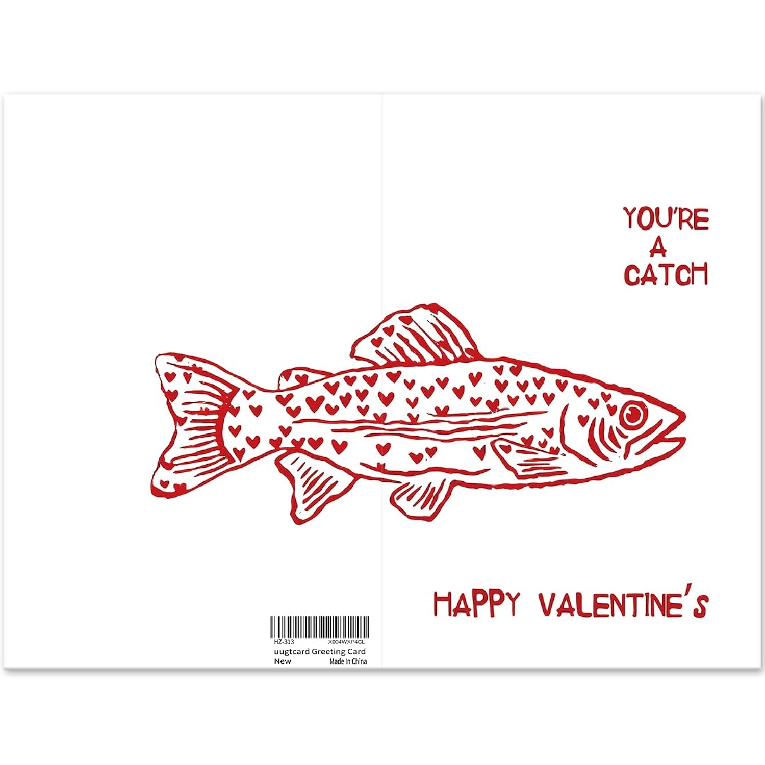Fish Valentines Day Card For Him Her, Funny Valentines Day Gift For Husband Wife Boyfriend Girlfriends