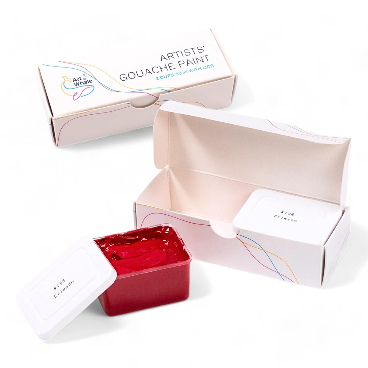 Gouache Crimson Refills (50Ml/1.7Oz)|Intense Pigments, Easy Color Refill (2 Pcs.)