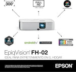 EpiqVision Flex CO-FH02 1080p 3LCD Projector, 3000 Lumens, Android TV, BT