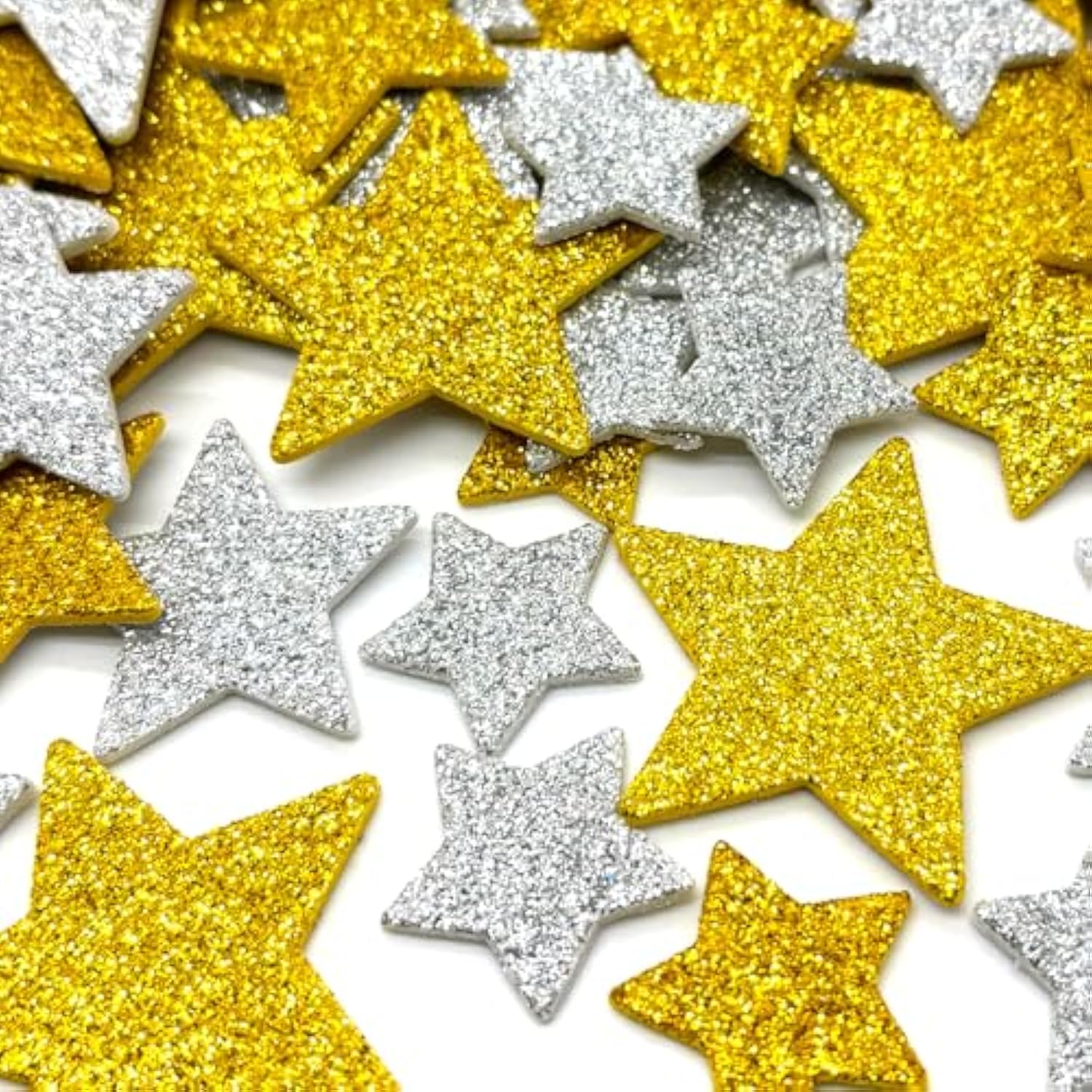 120 Pcs Star Shaped Glitter Foam Stickers, Self Adhesive Silver And Gold Star Stickers For Scrapbooks, Crafts And Cards Diy Gifts Christmas New Year Birthday Party Supplies