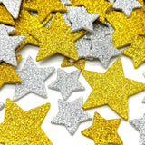 120 Pcs Star Shaped Glitter Foam Stickers, Self Adhesive Silver And Gold Star Stickers For Scrapbooks, Crafts And Cards Diy Gifts Christmas New Year Birthday Party Supplies