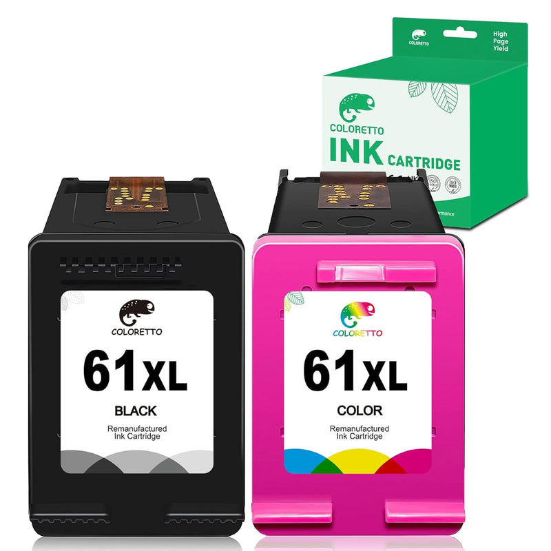 61XL Ink 2-Pack (Black & Color) for DeskJet, Envy, OfficeJet Printer