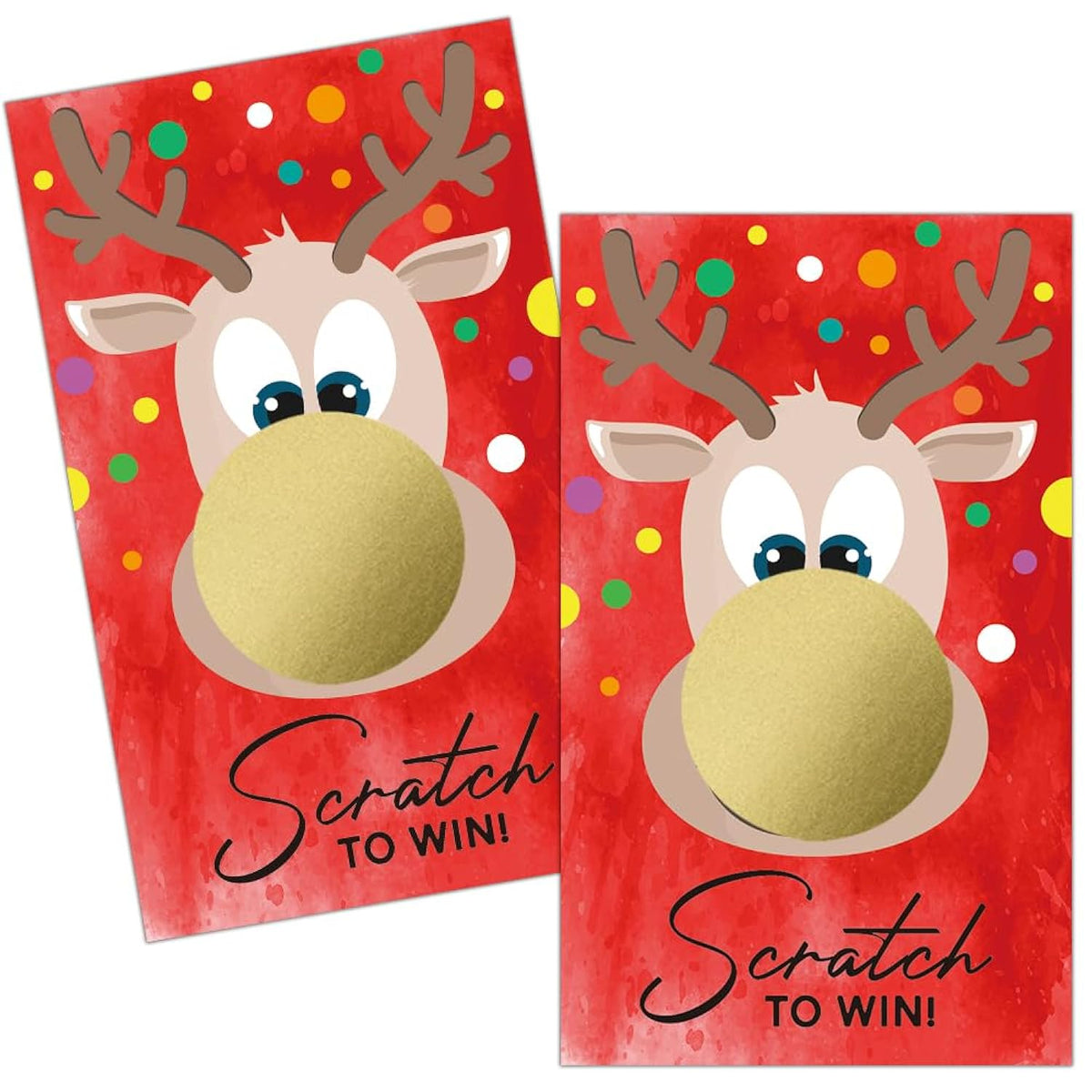 50 Pack Christmas Theme Scratch Off Game - Diy Elk Scratch Card For Baby Shower, Birthday Party, Lottery Group Games, Raffle Tickets, Party Activities And Ideas