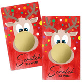 50 Pack Christmas Theme Scratch Off Game - Diy Elk Scratch Card For Baby Shower, Birthday Party, Lottery Group Games, Raffle Tickets, Party Activities And Ideas