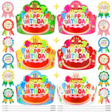 72 Pcs Birthday Crowns For Kids Classroom Colorful Paper Hats Happy Birthday Badge Stickers Teacher Classroom Birthdays Gifts For Students School Party Favors Supplies