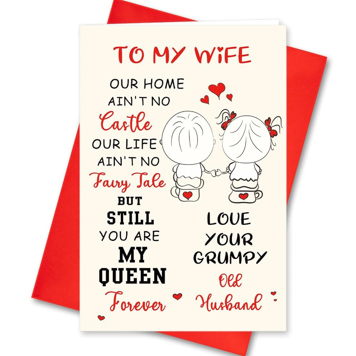Anniversary Card For Wife, Valentines Day Card For Wife, Romantic Birthday Card For Wife, Funny Valentines Day Card For Her