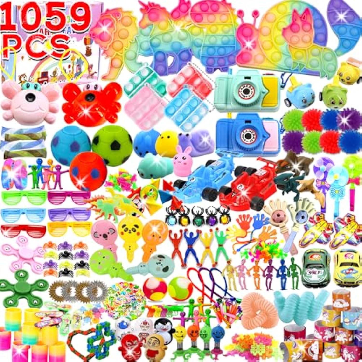 1000+ Pcs Party Favors For Kids, Fidget Toys Pack, Birthday Gift,Christmas Stocking Stuffers,Christmas Gift,Treasure Box, Goodie Bag Stuffers, Carnival Prizes,Pinata Filler Sensory Toy For Classroom