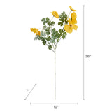 Elements Gold Poppy Artificial Flower Stems, Fake Flowers for Home Decoration, 10x7x26 Inch