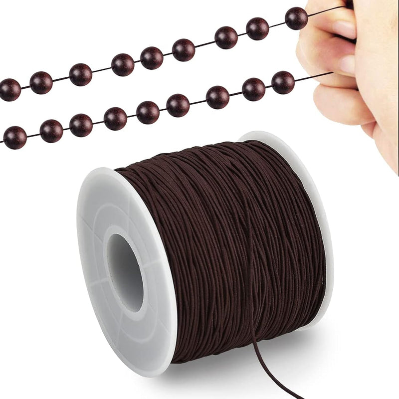 1Mm X 110 Yards Brown Elastic String For Bracelet Jewelry Making, Stretchy Cor