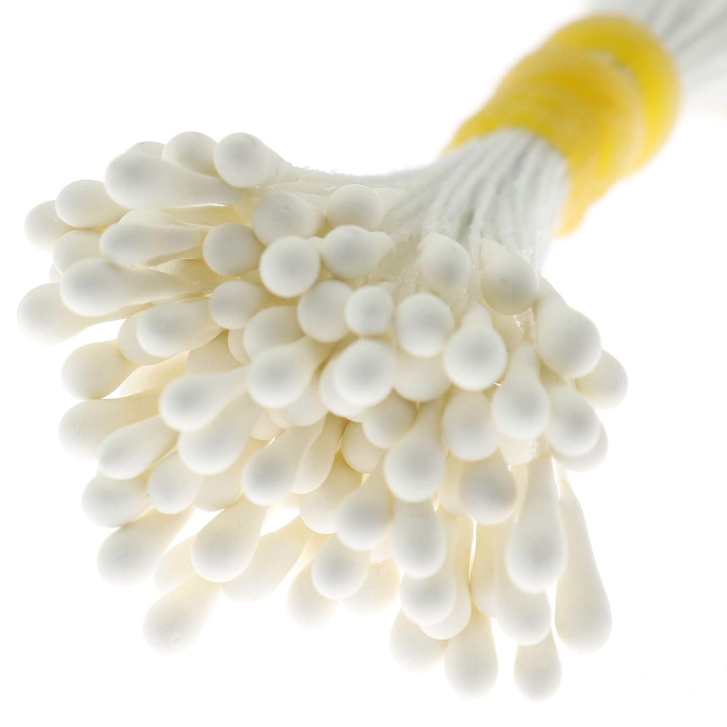 About 400Pcs Artificial Pearlized Floral Stamen, Flower Stamen For Flower Making Scrapbook Decoration, Matte Milky White