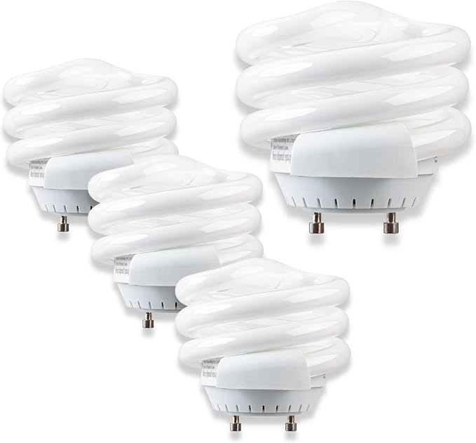 18W GU24 CFL Light Bulbs T2 Spiral 2700K Warm White 1170 Lumens UL Listed 4 Pack