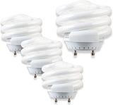 18W GU24 CFL Light Bulbs T2 Spiral 2700K Warm White 1170 Lumens UL Listed 4 Pack