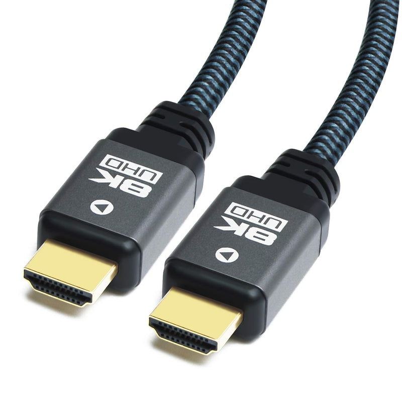 8K Hdmi 2.1 Cable 10Ft, 48Gbps Ultra High Speed Heavy Duty Nylon Braided Hdmi