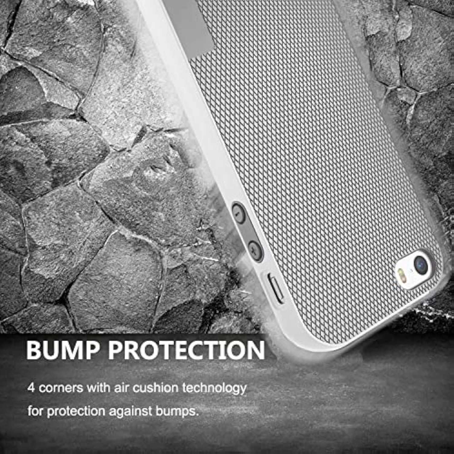 Case For Iphone Se (1St Gen - 2016), Case For Iphone 5S With 2 Pack Tempered Glass Screen Protector, Contrasting Colors Ultra Slim One-Piece Anti-Slip Rugged Soft Tpu Bumper Shockproof Case - Gray