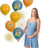 35 Piece Here Comes The Son Baby Shower Boho Balloon Kit and Sunshine Party Decoration Set