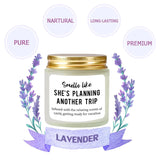 Travel Gifts For Women - Lavender Scented Candle - Best Gifts For People Who Travel - Unique Vacation Gift For Traveler