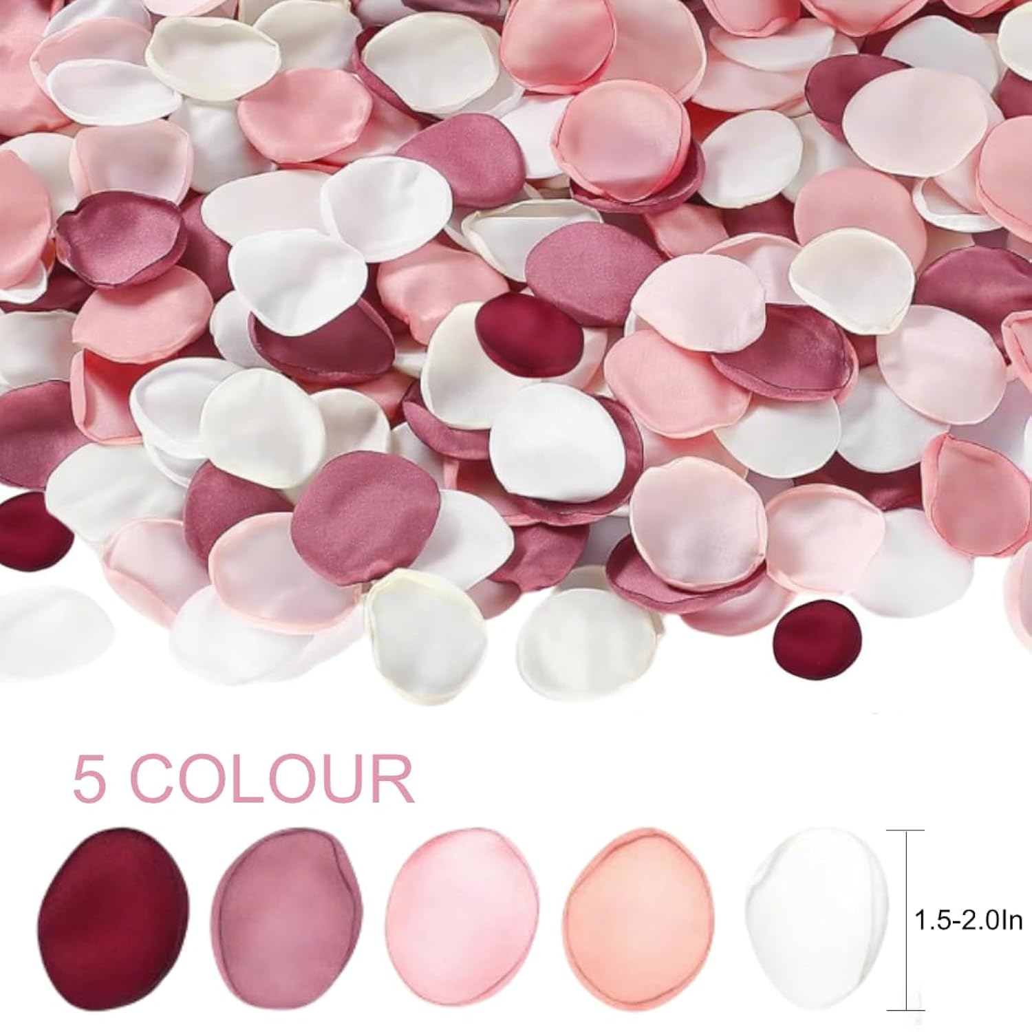200Pcs Large Silk Rose Petals Artificial Scatter Flower Petals With Gift Box For Bridal Shower Romantic Night Wedding Aisle Reception Table Centerpieces Decor