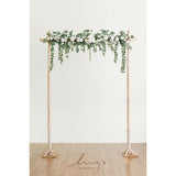 Backdrop Floral Garland 6.5Ft Artificial Wedding Arch Flowers Sage Green Decor, White Ceremony Reception Hanging Eucalyptus Rose Arbor Arrangement Outdoor Party Swag Home Decorations