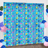 Cartoon Birthday Party Supplies 2Pcs Hawaiian Tropical Foil Fringe Curtains for Kids Party