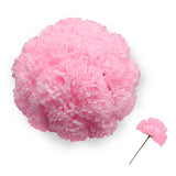 Silk Carnation Flower, 50 Artificial Flowers, Used For Wedding Decoration Diy Handmade Flowers, Carnation Flower Diameter 3.5 Inches And 6 Inches Stem (Pink)