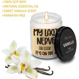 Funny Scented Jar Candle, Candle Gifts For Women - My Last Nerve Candle - Humorous Unique Gifts For Best Friend Bff Bestie Women Men Coworker Birthday Gift