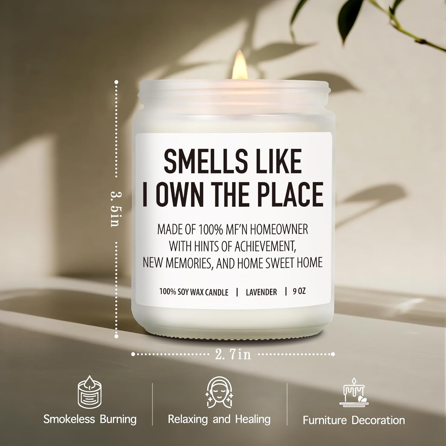 Best Housewarming Candle Gifts For New Homeowner, Smell Like I Own The Place, Closing Candles Gift For First Time Home Buyers, Women, Men, Couple, Unique First House Apartment Gift-34