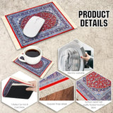 4 Pcs Vintage Mini Mouse Pad Coasters Oriental Mousepad Floral Style Funny Desk Mat Coasters Graduation Gift For Boho Doll House Rug With Anti Slip Rubber Base For Desk(Classic Style)
