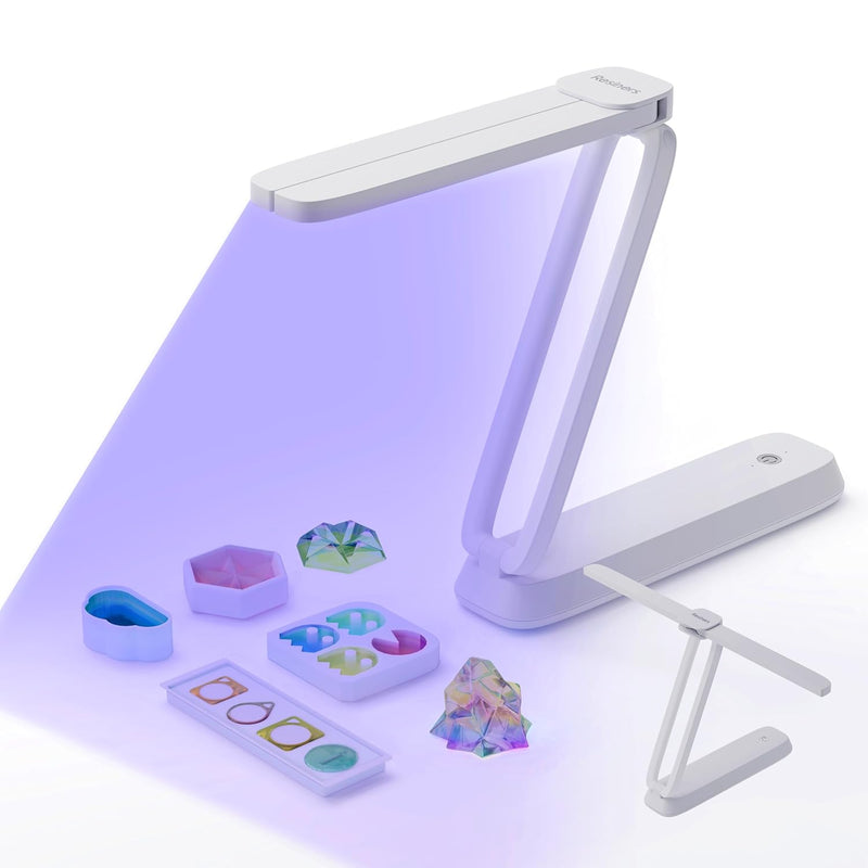 Uv Light For Resin Curing, Uv Resin Light, Wireless & Rechargeable Ultraviolet Lamp, 3-In-1 Uses, Foldable Blacklight Led, Craft Supplies Tools For Jewelry Making, Craft Molds, White