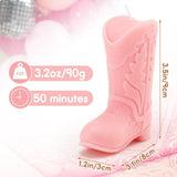 Cowgirl Boot Candle Set, 2Pcs Western Cowboy Boot Soy Wax Candles, Lavender Scented Pink Decorative Candles For Bedroom Home Decor, Birthday Gifts For Women
