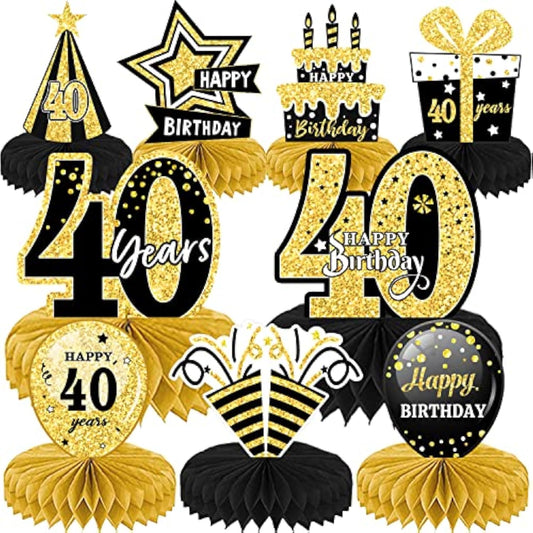 Rose 40Th Birthday Decorations Women 9 Pieces Centerpieces For Tables 
