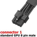 Dual 6 Pin Female To 8 Pin Male Gpu Power Adapter Cable Braided Sleeved 9 Inches
