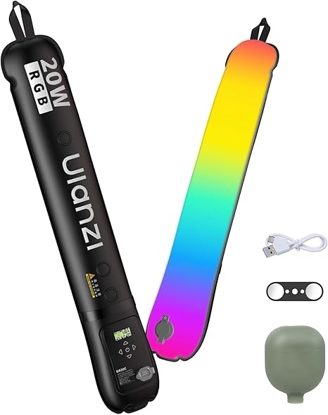 UA20C RGB Inflatable Tube Light 20W Cordless Magnetic LED Video Fill Light with 1/4 Mount