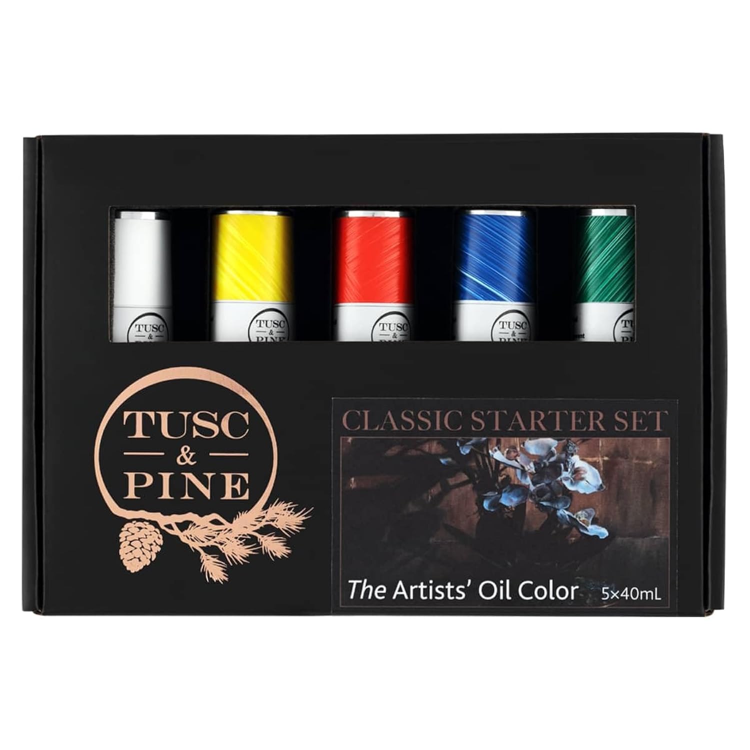 Artist Oil Paint - 40 Ml Set Of 5 - Classic Colors - Non-Yellowing, Rich & Creamy Consistency, Maximum Pigment Load, Small Batch Milled Oil Paints Developed For Professional Artists