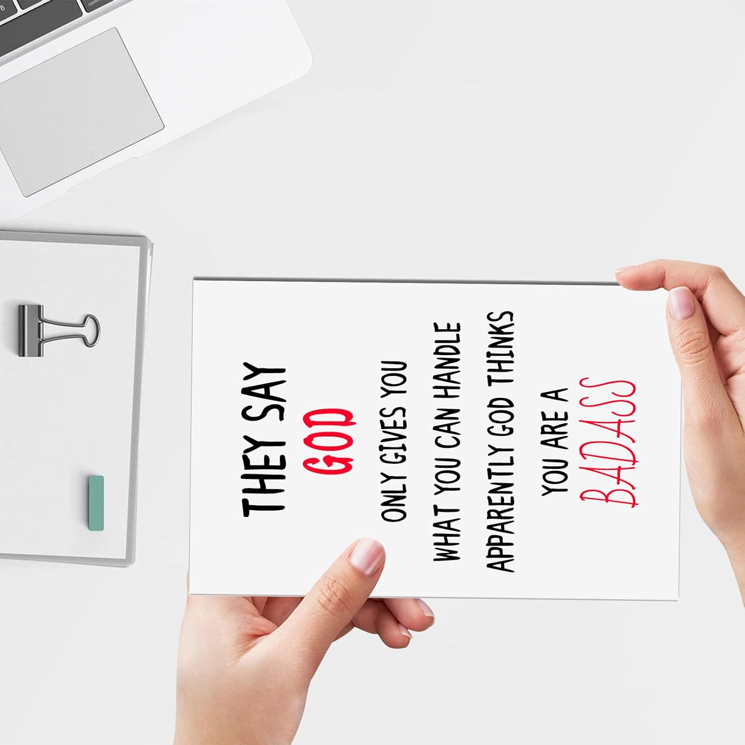 Funny Encouragement Card Gift For Him Her, Humor Encouragement Card, They Say God Only Gives What You Can Handle