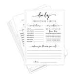 Baby Shower Predictions And Advice Cards – 50 Large Gender Neutral Baby Shower Game Cards – Fun Baby Shower Activities For Guests, Advice & Wishes Cards For Boy Or Girl,