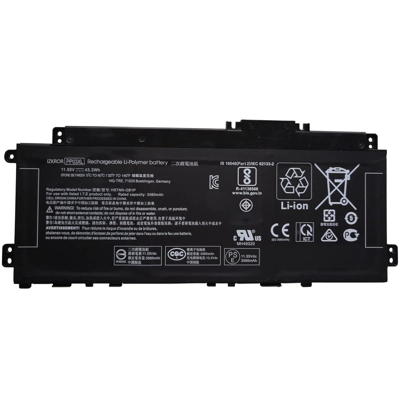 Pp03Xl 43.3Wh 3560Mah Battery Replacement For Hp Pavilion X360 13-Bb 13-Bb0000