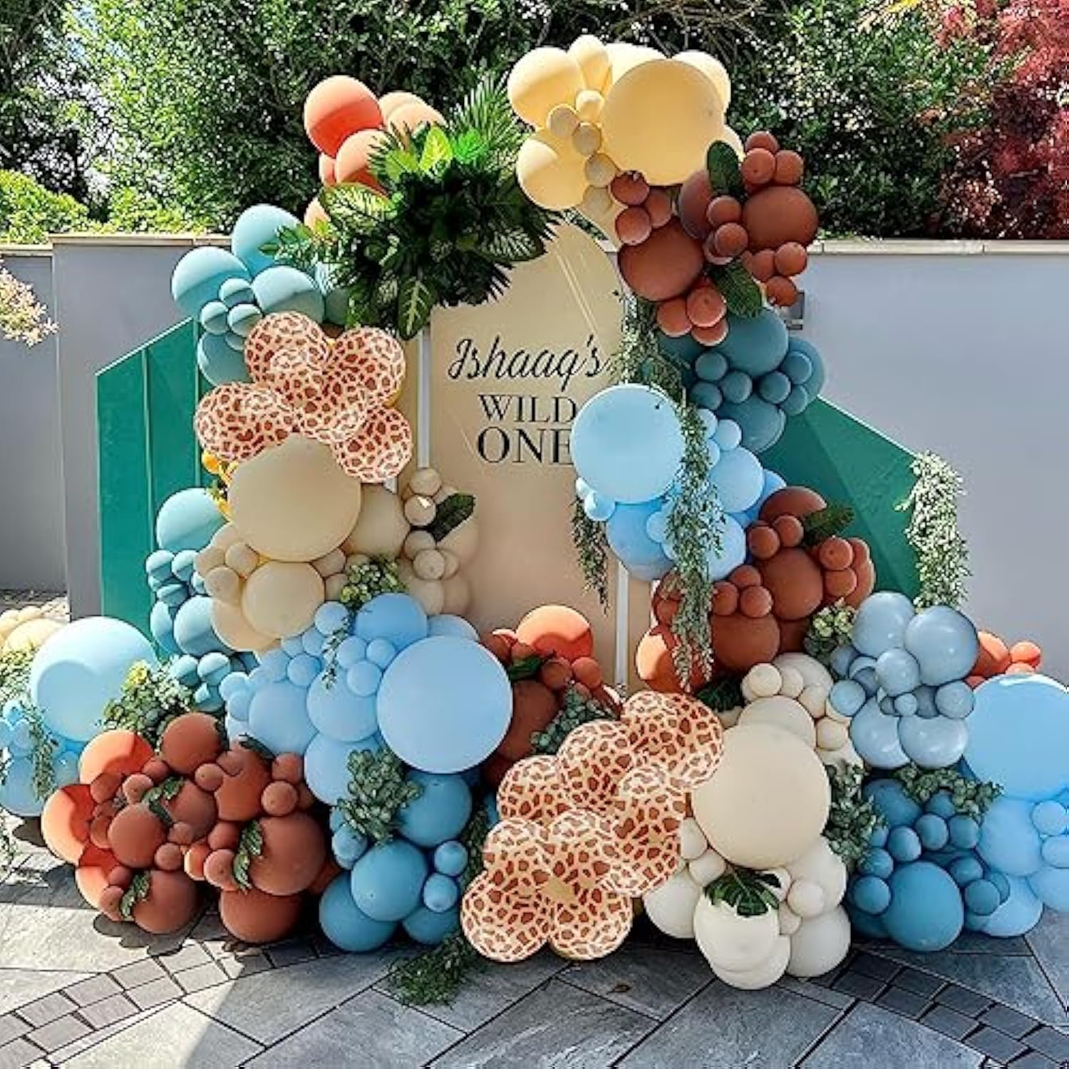 174Pcs Safari Balloons Garland Arch Kit,Jungle Baby Shower Decorations
