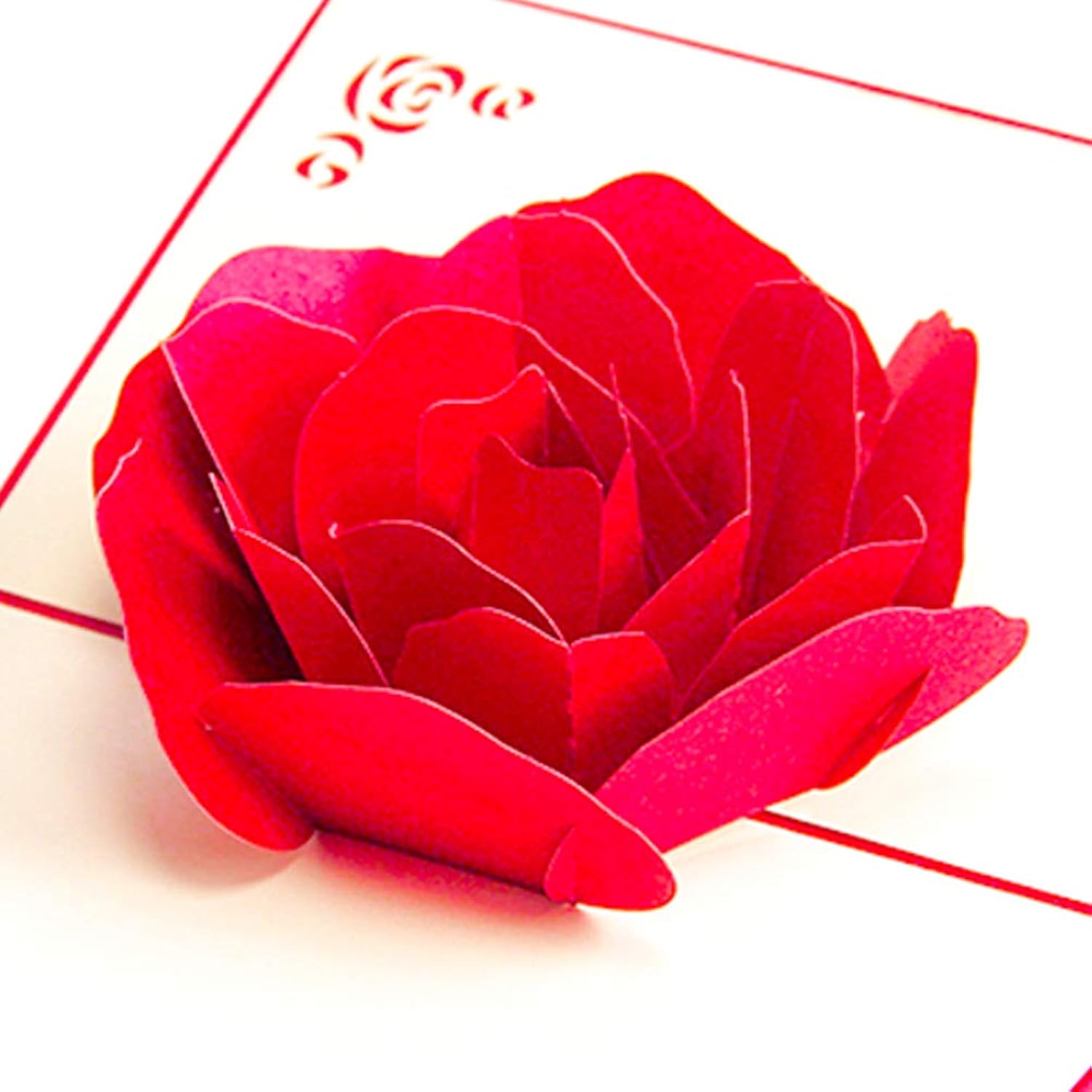 3D Rose Pop Up Card, Valentines Day Card, Mothers Day Card, Flower Greeting Card, Birthday Card With Envelope (3D Rose, Pack Of 1)