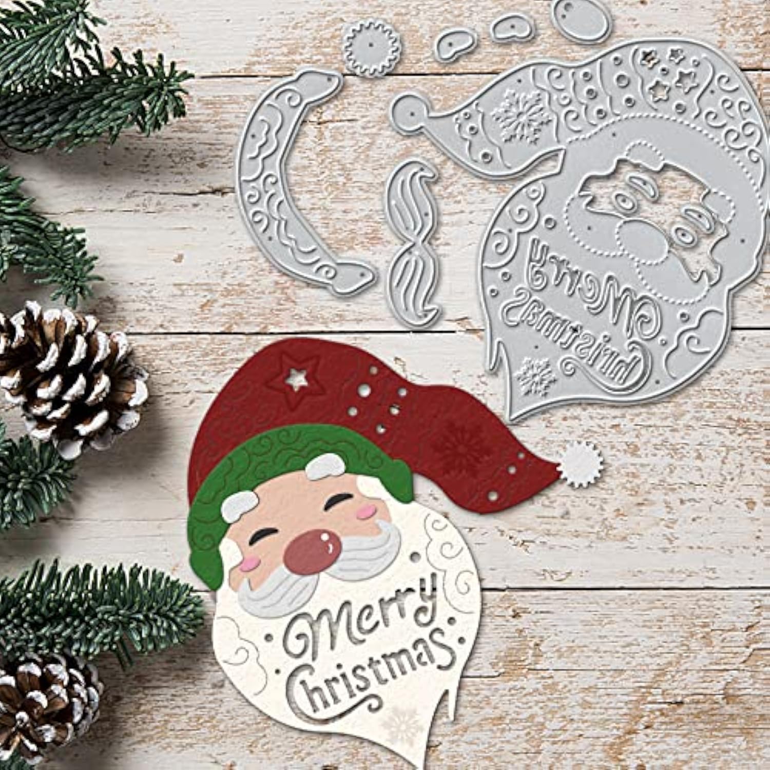 Christmas Santa Claus Metal Cutting Dies For Card Making Supplies, Christmas Santa Claus Die Cuts Embossing Stencil Template Tool For Diy Scrapbooking Paper Card Photo Album Craft Decoration
