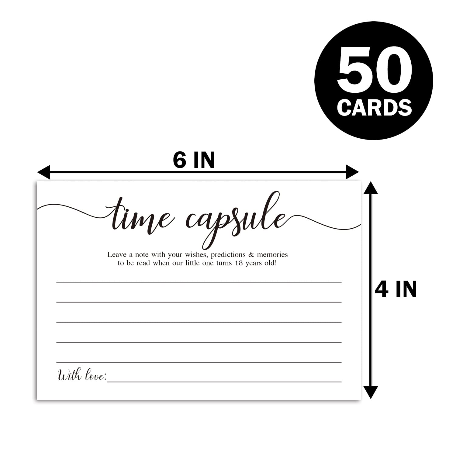 50 Time Capsule Cards For 1St Birthday Or Baby Shower Game Activity,Advice And Wishes Cards,And Anniversary Card For Baby Shower Party Supplies.