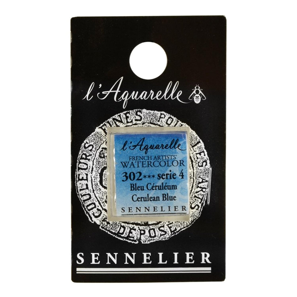 SENNELIER L'Aquarell French Watercolor Half Pan Replacement, Cerulean Blue
