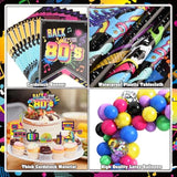 80S Party Decorations 90S Theme Birthday Party Decorations 80S Party Supplies With Back To The 80'S Backdrop Tablecloth Happy Birthday Bannner Radio Boombox And Mobile Phone Balloon Arch Kit